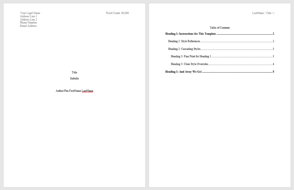 Screenshot displaying a preview of the manuscript template available for download.